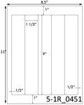 1 1/2 x 9 Rectangle <B>PREMIUM</B> Water-Resistant White Inkjet Label Sheet<BR><B>USUALLY SHIPS SAME DAY</B>