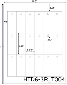 1.25 x 3 Rectangle Perforated Hang Tag Sheet<BR>w/ 1/4" pre-drilled hole<BR><B>USUALLY SHIPS SAME DAY</B>