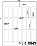 0.9831 x 2.7205 Rectangle White Label Sheet<BR><B>USUALLY SHIPS SAME DAY</B>