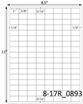 1 x 5/8 Rectangle White Label Sheet<BR><B>USUALLY SHIPS SAME DAY</B>