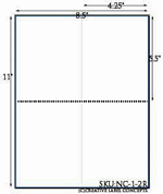 4.25 x 5.5 Folding Note Card White Cardstock Sheet <BR><B>USUALLY SHIPS SAME DAY</B>